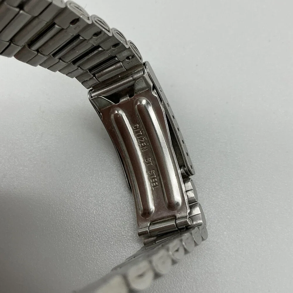 Vintage Citizen Mens Watch 35mm 4-S13823 Stainless Day Date New Battery 7